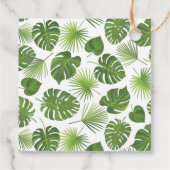 緑スタイリッシュの熱帯葉模様 フェイバータグ (裏面)