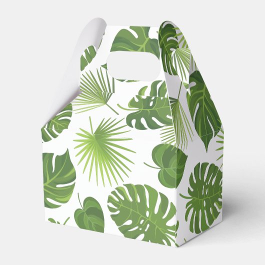 緑スタイリッシュの熱帯葉模様 フェイバーボックス (裏面サイド)