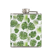 緑スタイリッシュの熱帯葉模様 フラスク (裏面)