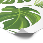 緑スタイリッシュの熱帯葉模様 ポスター (角)