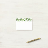 緑スタイリッシュの熱帯葉模様 ポストイット (デスク上)