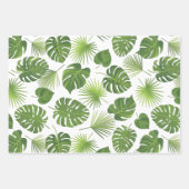 緑スタイリッシュの熱帯葉模様 ラッピングペーパーシート (正面3)