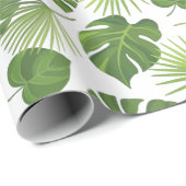 緑スタイリッシュの熱帯葉模様 ラッピングペーパー (ロールコーナー)