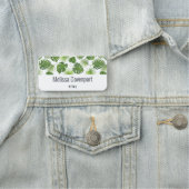 緑スタイリッシュの熱帯葉模様 名札 (インサイチュ)