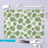 緑スタイリッシュの熱帯葉模様 薄葉紙 (クラフト)