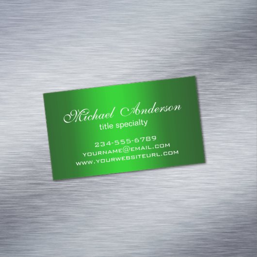 緑スタイリッシュグラデーション多目的 マグネット名刺 (インサイチュ)
