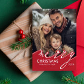 緑スタイリッシュ文字ハッピーホリデー シーズンカード