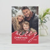 緑スタイリッシュ文字ハッピーホリデー シーズンカード (スタンド正面)