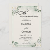 緑スタイリッシュ樹結婚の記念日招待状 招待状 (正面/裏面)