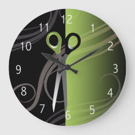 緑スタイリッシュ毛サロン時計 ラージ壁時計