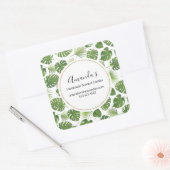 緑スタイリッシュ熱帯葉型事業 スクエアシール (封筒)