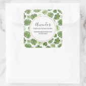 緑スタイリッシュ熱帯葉型事業 スクエアシール (バッグ)