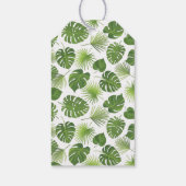緑スタイリッシュ熱帯葉型誕生日 ギフトタグ (裏面)