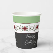 緑スタイリッシュ白黒 紙コップ (裏面)