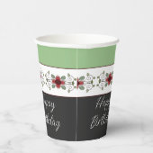 緑スタイリッシュ白黒 紙コップ (右)