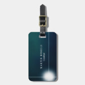 緑スタイリッシュ色の青のプレーン ラゲッジタグ (正面縦)
