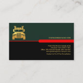 緑スタイリッシュ黒レイヤ金ゴールドトラック 名刺 (裏面)