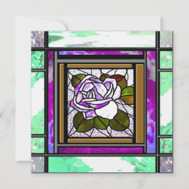 緑ステンドグラスクピンクデコバラカード シーズンカード