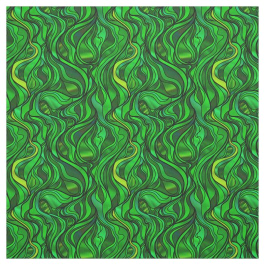 緑ステンドグラス抽象芸術 ファブリック (見本)
