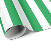 緑ストライプと白の縦型のパターン ラッピングペーパー (ロールコーナー)
