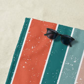 緑ストライプのとオレンジ ビーチタオル (インサイチュ)