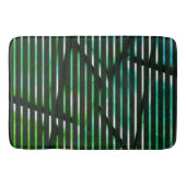 緑ストライプの汚れた抽象デザイン バスマット (正面)
