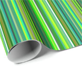 緑ストライプの色の紙 ラッピングペーパー (ロールコーナー)
