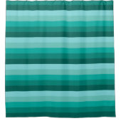 緑ストライプの色 シャワーカーテン (正面)