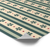 緑ストライプの花 ポスター (角)