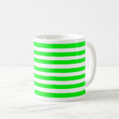 緑ストライプの コーヒーマグカップ (正面右)