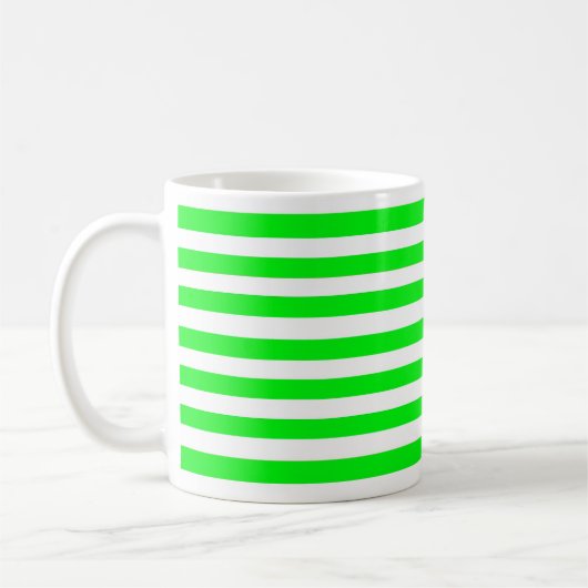 緑ストライプの コーヒーマグカップ (左)
