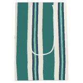 緑ストライプの ミディアムペーパーバッグ (裏面)