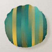 緑ストライプのAIアート ラウンドクッション (裏面)
