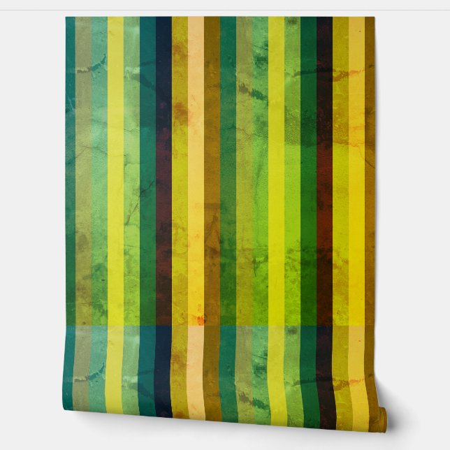緑ストライプカスタム壁紙2' x 4', NullValue 壁紙 (ほどく)