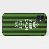 緑ストライプ色のデコ保ールでテキストを落ち着ける Case-Mate iPhoneケース (裏面(横))