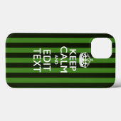 緑ストライプ色のデコ保ールでテキストを落ち着ける Case-Mate iPhoneケース (裏面 (横))
