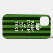 緑ストライプ色のデコ保ールでテキストを落ち着ける Case-Mate iPhoneケース (裏面 (横))