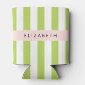 緑ストライプ色の線、パターストライプのン、名前 缶クーラー (裏面)