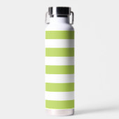 緑ストライプ色、白ストライプ色、パタストライプのーン ウォーターボトル (正面)