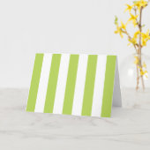 緑ストライプ色、白ストライプ色、パタストライプのーン カード (黄色い花)