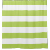 緑ストライプ色、白ストライプ色、パタストライプのーン シャワーカーテン (正面)