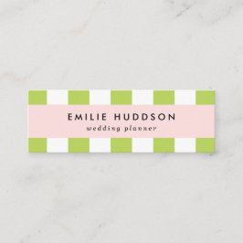 緑ストライプ色、白ストライプ色、パタストライプのーン スキニー名刺