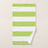 緑ストライプ色、白ストライプ色、パタストライプのーン バスタオルセット (ハンドタオル)