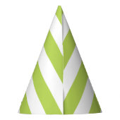 緑ストライプ色、白ストライプ色、パタストライプのーン パーティーハット (裏面)