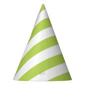 緑ストライプ色、白ストライプ色、パタストライプのーン パーティーハット (左)