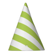 緑ストライプ色、白ストライプ色、パタストライプのーン パーティーハット (右)
