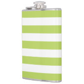 緑ストライプ色、白ストライプ色、パタストライプのーン フラスク (左)