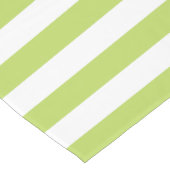 緑ストライプ色、白ストライプ色、パタストライプのーン ミディアムテーブルランナー (コーナー)