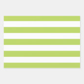 緑ストライプ色、白ストライプ色、パタストライプのーン ラッピングペーパーシート (正面3)