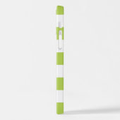 緑ストライプ色、白ストライプ色、パタストライプのーン iPhoneケース (左側面)